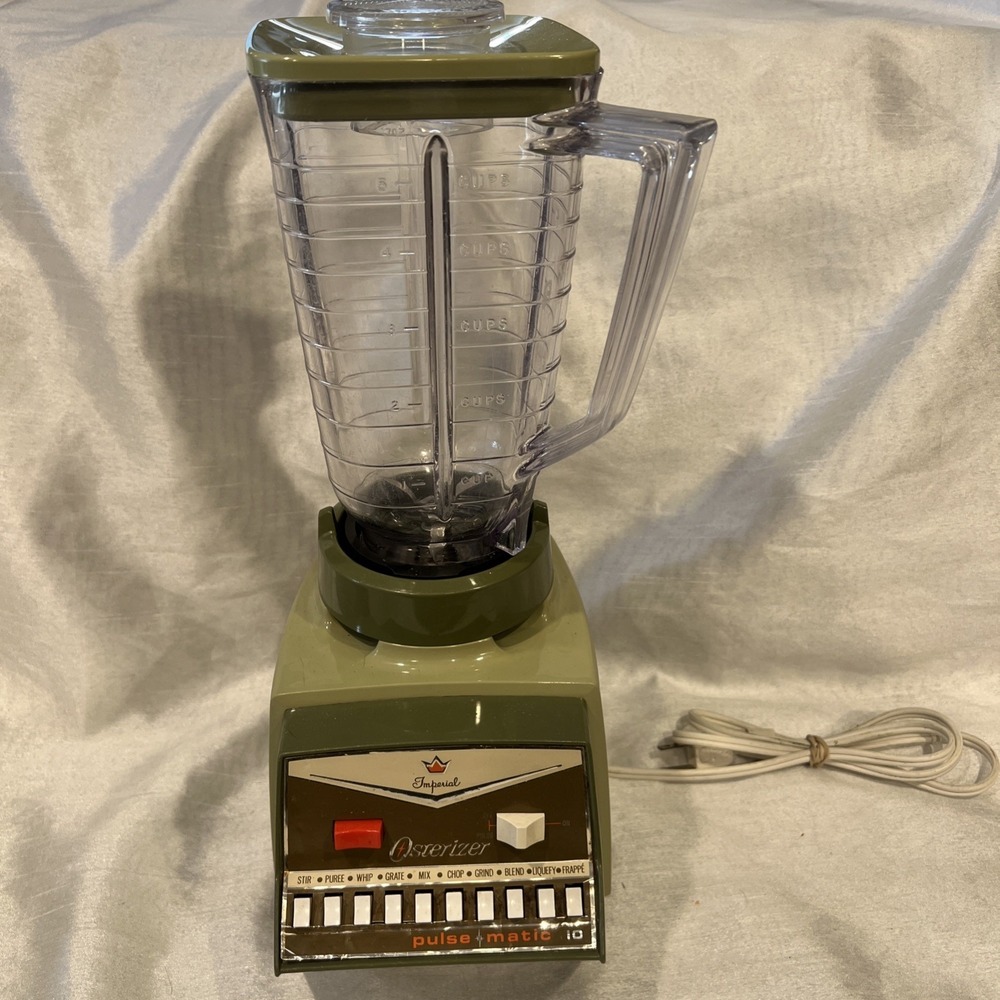 Osterizer Imperial Pulse Matic 10 Vintage Blender Touch-N-Pulse Green Tested